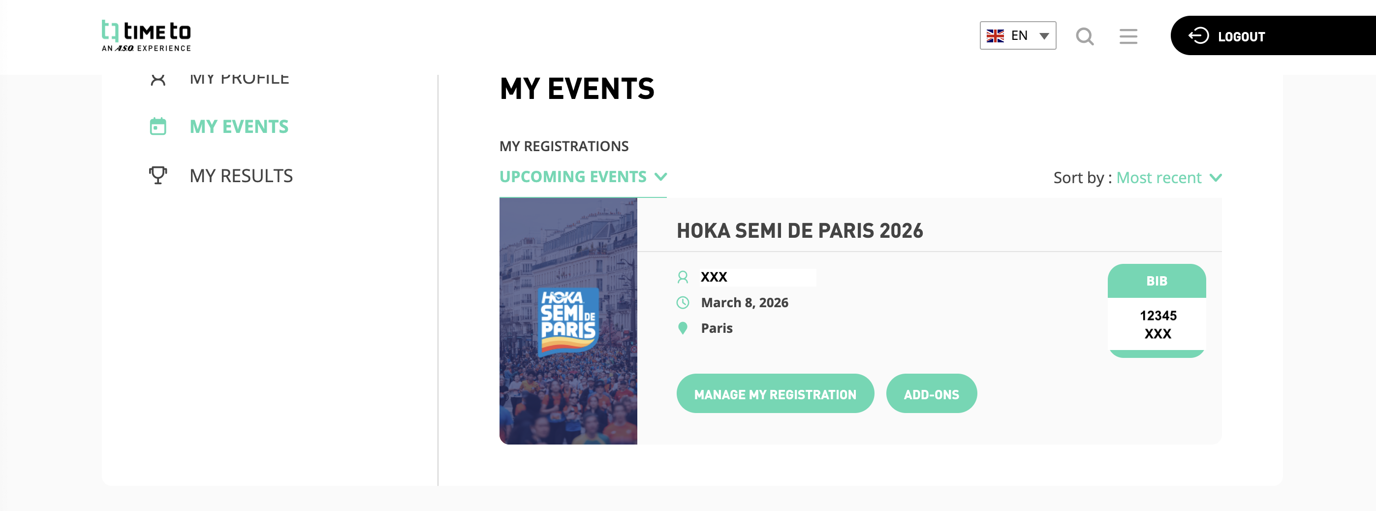 Manage my registration screenshot