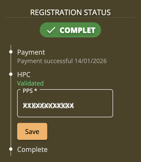 Registration profile screenshot 2